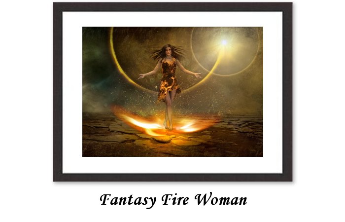 Fantasy Fire Figure Atmosphere Woman Magic